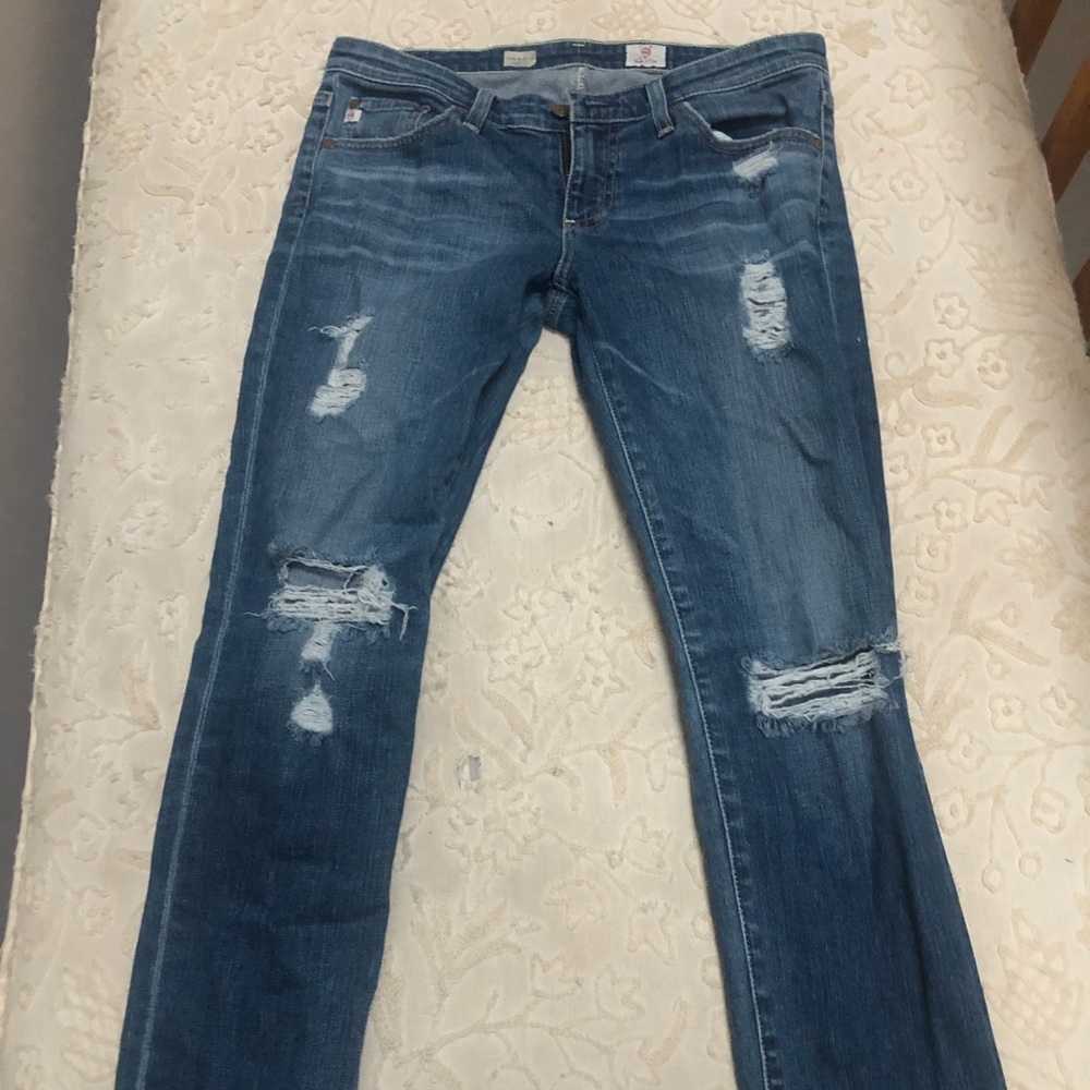 Designer ripped jeans